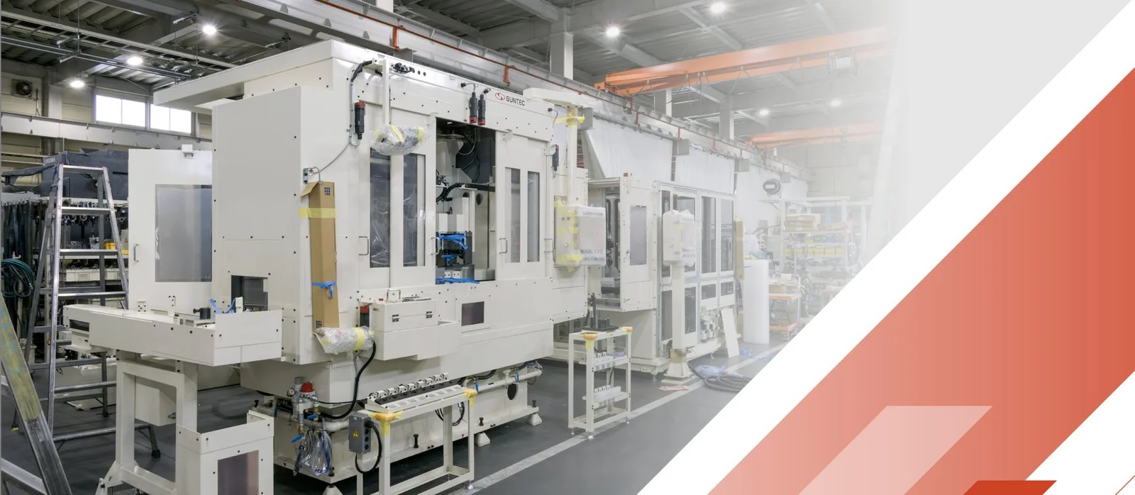 Custom production machinery installed on a factory floor